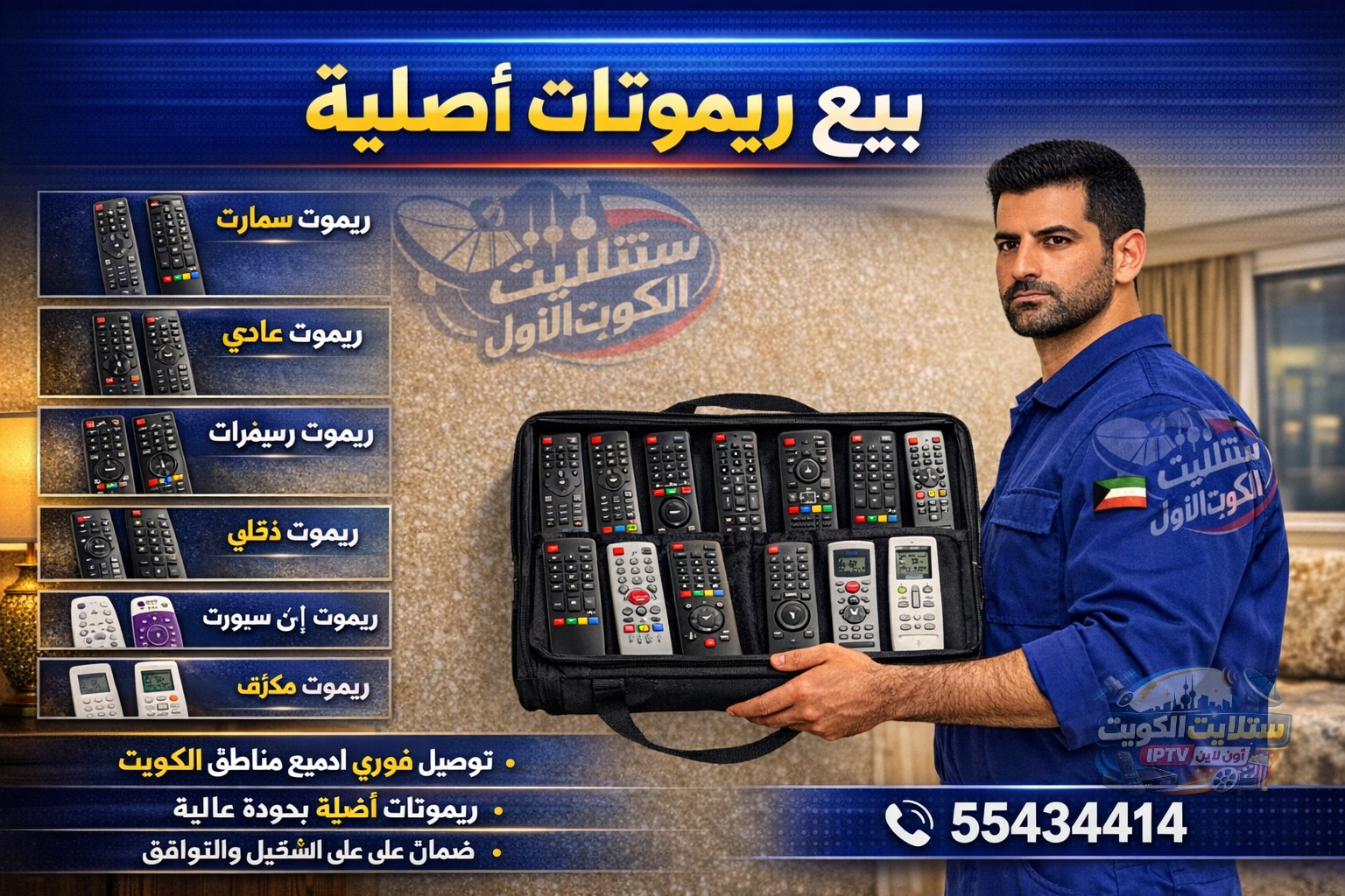 فني يعرض ريموتات أصلية